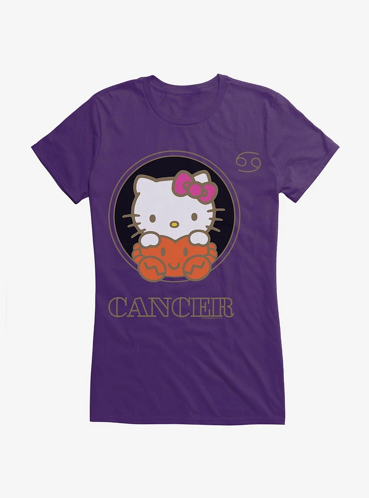 Hello Kitty Star Sign Cancer Stencil Girls T-Shirt