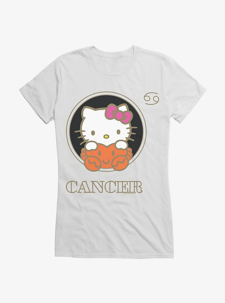 Hello Kitty Star Sign Cancer Stencil Girls T-Shirt