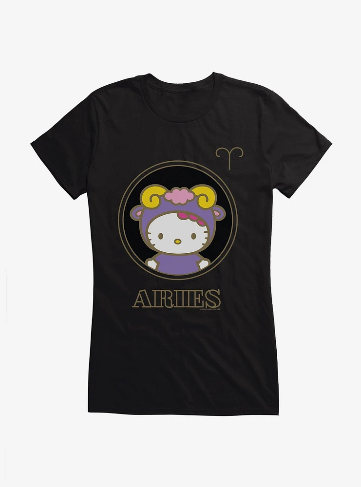 Hello Kitty Star Sign Aries Stencil Girls T-Shirt