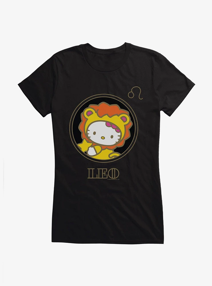 Hello Kitty Star Sign Leo Stencil Girls T-Shirt