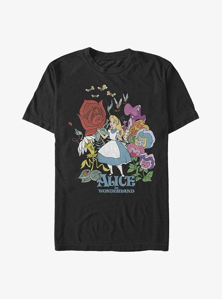 Extra Soft Disney Alice Wonderland Flower Love T-Shirt