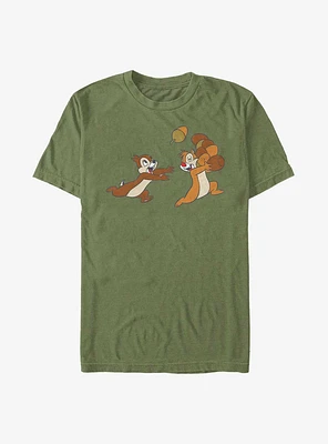 Extra Soft Disney Chip 'n' Dale Acorn Big Characters T-Shirt