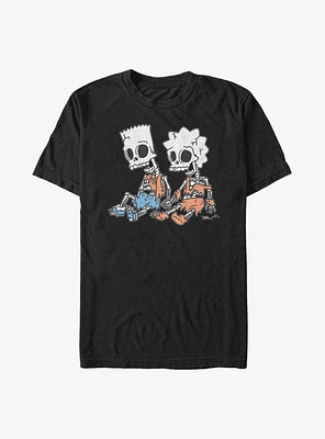 Extra Soft The Simpsons Skeleton Bart and Lisa T-Shirt
