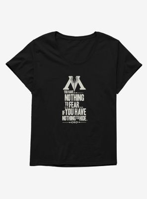 Harry Potter Nothing To Fear Hide Womens T-Shirt Plus