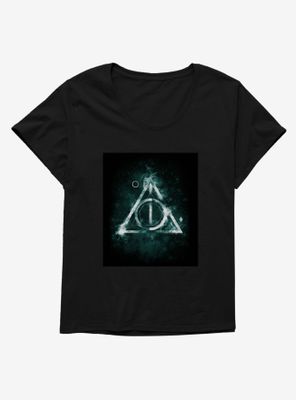 Harry Potter Smoky Deathly Hallows Symbol Womens T-Shirt Plus