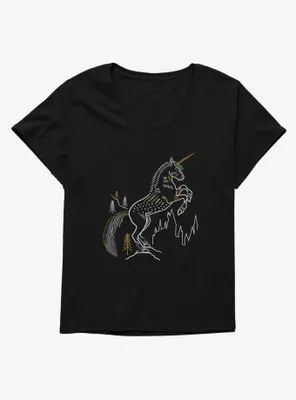 Harry Potter Simple Unicorn Womens T-Shirt Plus
