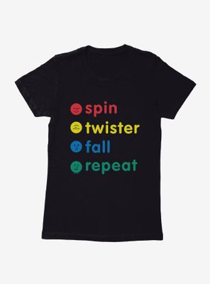 Twister Classic Board Game Spin Fall Repeat Womens T-Shirt
