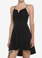 Black Hi-Low Skater Dress