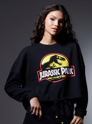 Her Universe Jurassic Park Logo Women's Tie-Front Long Sleeve T-Shirt