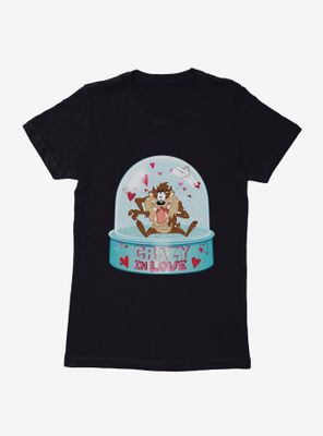 Looney Tunes Taz Crazy Love Snow Globe Womens T-Shirt