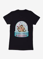 Looney Tunes Taz Crazy Love Snow Globe Womens T-Shirt