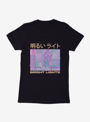 Vaporwave Bright Lights Japanese Text Womens T-Shirt
