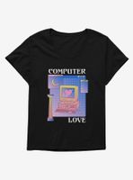 Vaporwave Computer Love Womens T-Shirt Plus