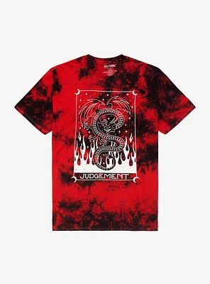 Dragon Tarot Card Tie-Dye Boyfriend Fit Girls T-Shirt