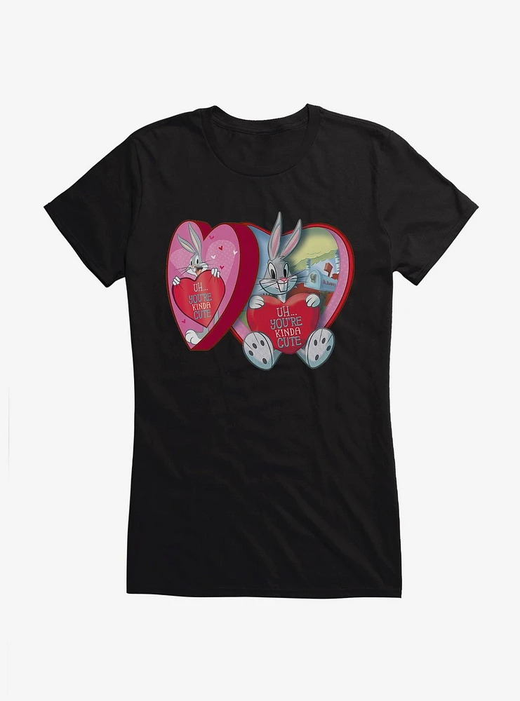 Looney Tunes Kinda Cute Valentine Bugs Bunny Girls T-Shirt