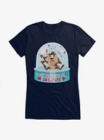 Looney Tunes Taz Crazy Love Snow Globe Girls T-Shirt