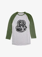 Cobra Kai Simple Snake Logo Raglan