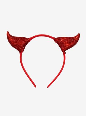 Red Sparkly Devil Headband