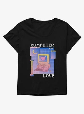 Vaporwave Computer Love Girls T-Shirt Plus