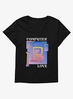 Vaporwave Computer Love Girls T-Shirt Plus