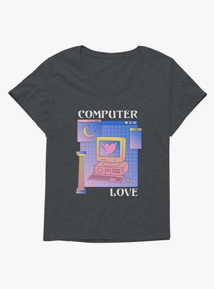 Vaporwave Computer Love Girls T-Shirt Plus