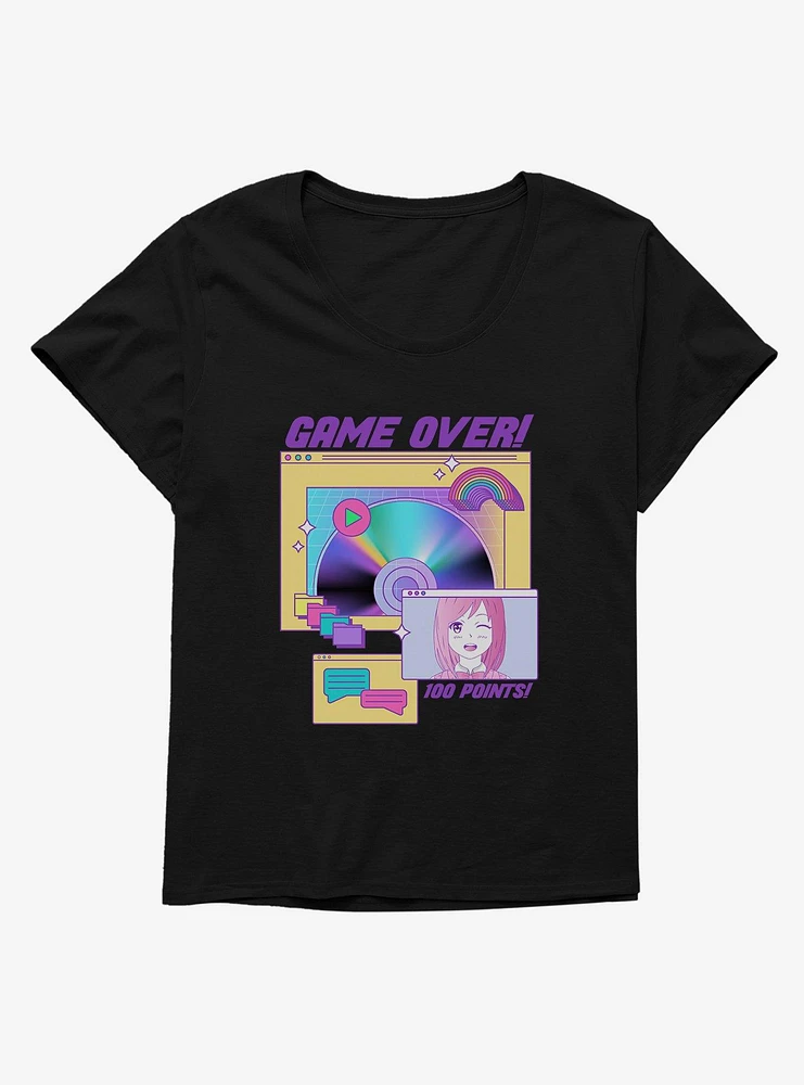 Vaporwave Game Over CD Girls T-Shirt Plus