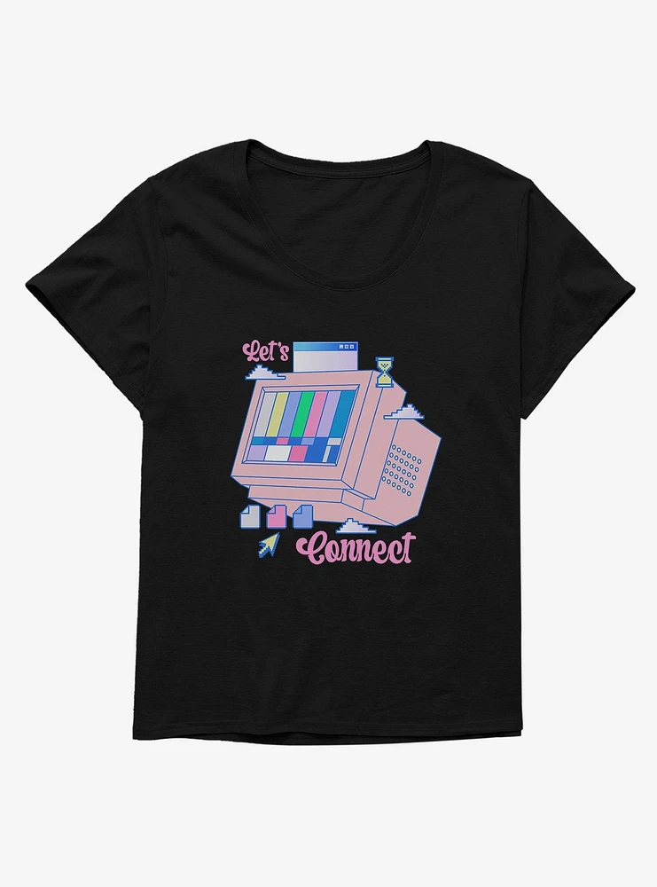 Vaporwave Let's Connect Girls T-Shirt Plus