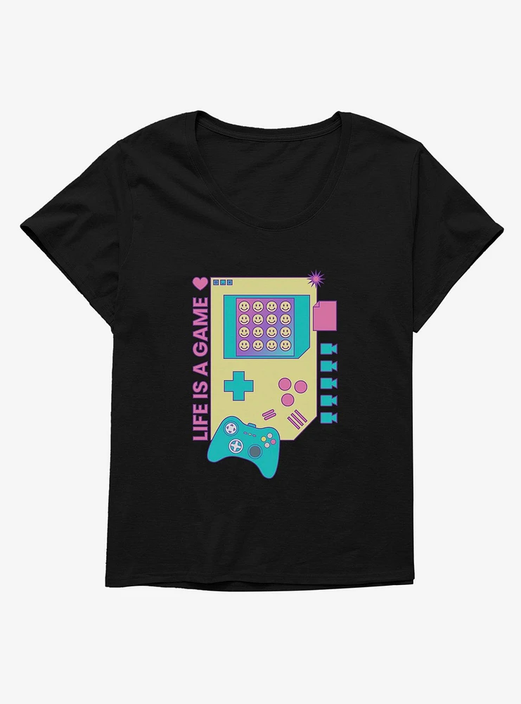 Vaporwave Life Is A Game Girls T-Shirt Plus