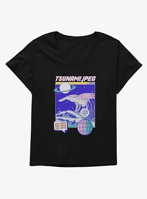 Vaporwave Tsunami Girls T-Shirt Plus