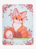 Sakura Fox Throw Blanket By Naomi Lord