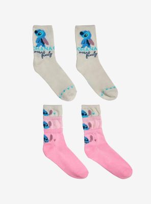 Disney Lilo & Stitch Chibi Layered Crew Sock Set 2 Pair