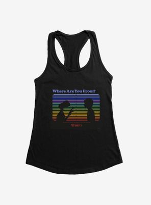 E.T. 40th Anniversary Where Are You From E.T And Elliott Silhouette Womens Tank Top