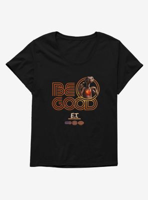 E.T. 40th Anniversary Be Good Striped Font Orange Womens T-Shirt Plus