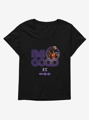 E.T. 40th Anniversary Be Good Striped Font Purple Womens T-Shirt Plus
