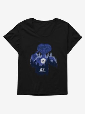E.T. 40th Anniversary Flying Bicycle Woods Graphic Womens T-Shirt Plus