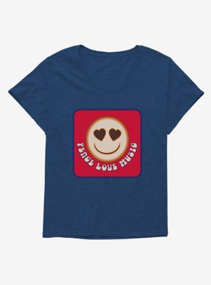Emoji Peace Love Music Womens T-Shirt Plus