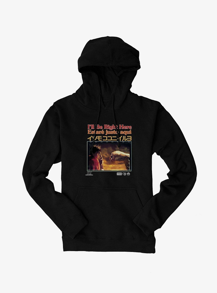 E.T. 40th Anniversary I'll Be Right Here Multi Language Movie Still Hoodie