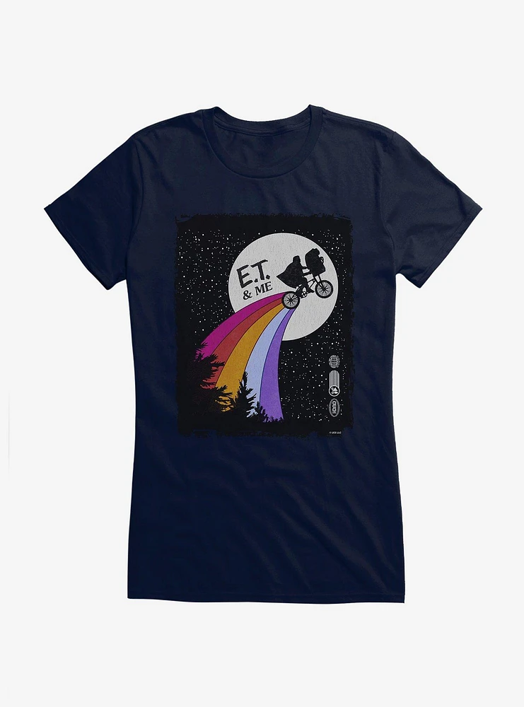 E.T. 40th Anniversary Rainbow Flight Graphic Girls T-Shirt