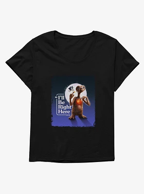 E.T. 40th Anniversary I'll Be Right Here Heart Light Girls T-Shirt Plus