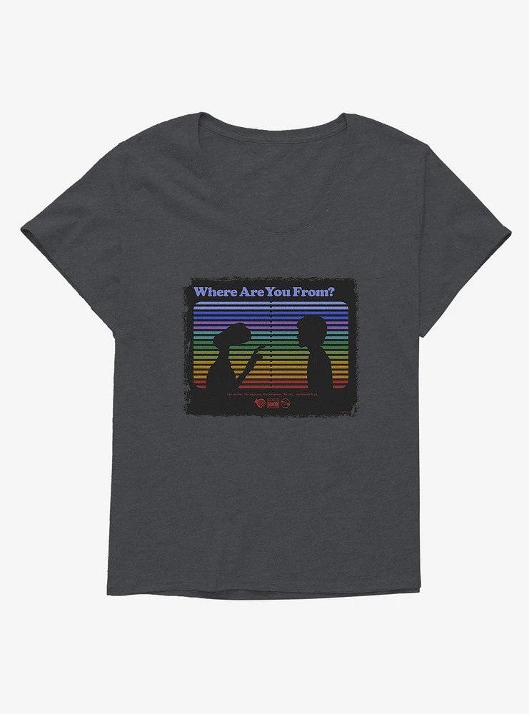 E.T. 40th Anniversary Where Are You From E.T And Elliott Silhouette Girls T-Shirt Plus