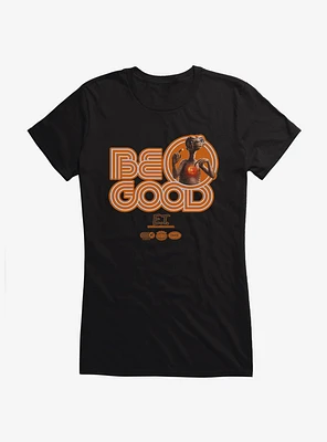 E.T. 40th Anniversary Be Good Bold Striped Font Orange Girls T-Shirt