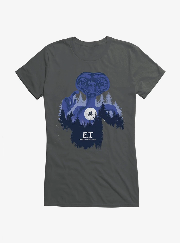 E.T. 40th Anniversary Flying Bicycle Woods Graphic Girls T-Shirt