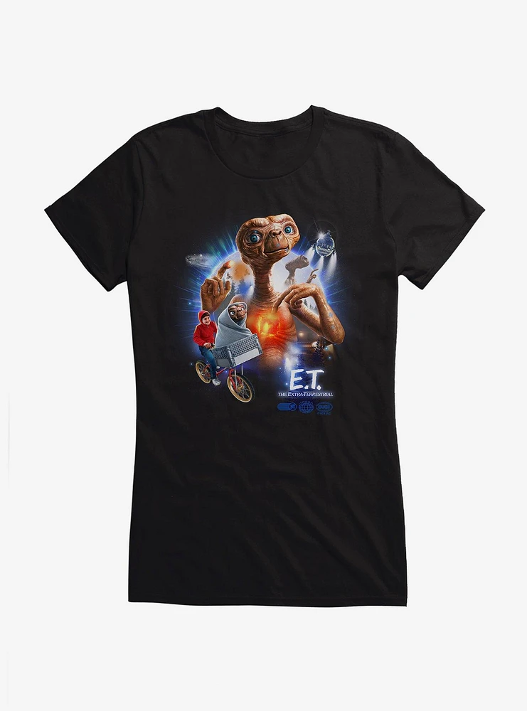 E.T. 40th Anniversary Iconic Movie Scenes Graphic Girls T-Shirt