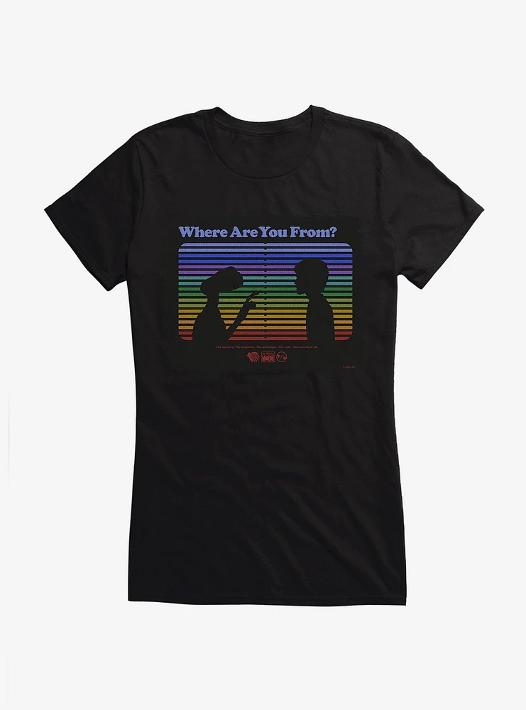 E.T. 40th Anniversary Where Are You From E.T And Elliott Silhouette Girls T-Shirt