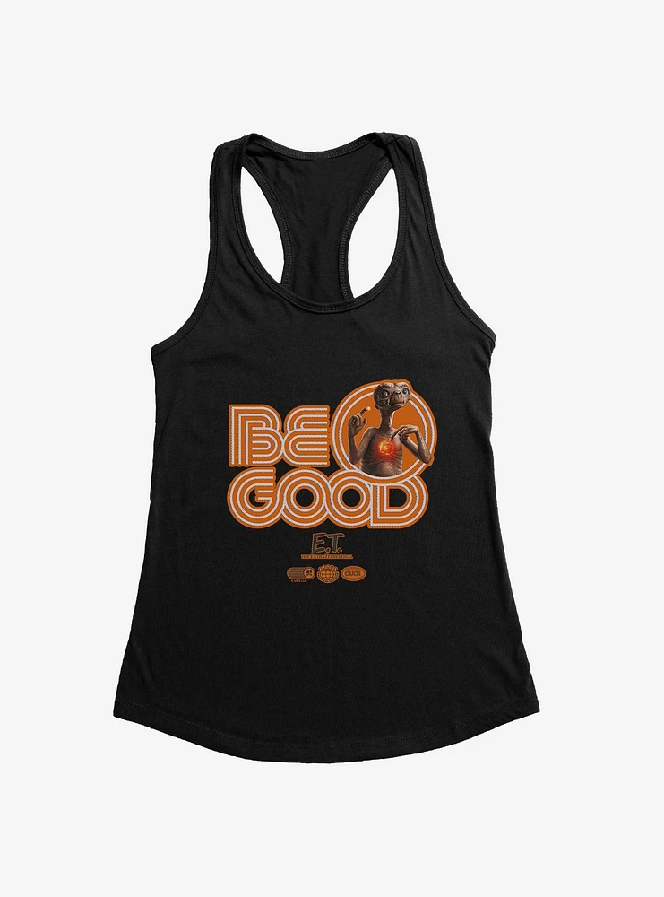 E.T. 40th Anniversary Be Good Bold Striped Font Orange Girls Tank