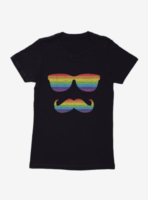 ICreate Pride Rainbow Sunglasses And Mustache T-Shirt