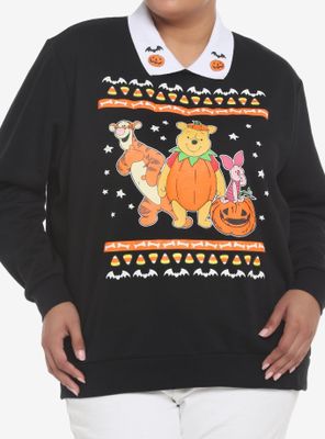 Her Universe Disney Halloween Winnie The Pooh & Friends Collared Girls Sweatshirt Plus