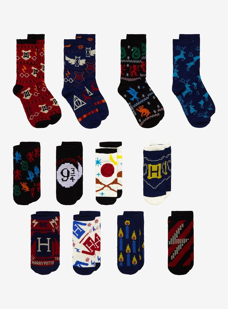 Hot Topic Harry Potter Symbols Advent Calendar Socks Gift Set | Dulles Town  Center