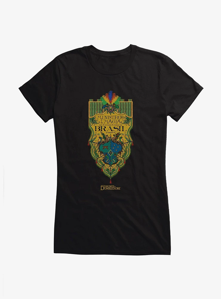Fantastic Beasts: The Secrets Of Dumbledore Ministerio Da Magia Brasil Crest Girls T-Shirt