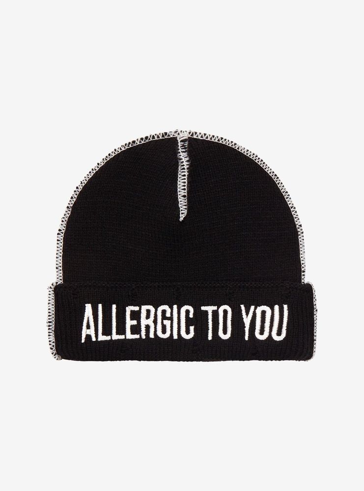 Allergic To You Contrast Stitch Beanie